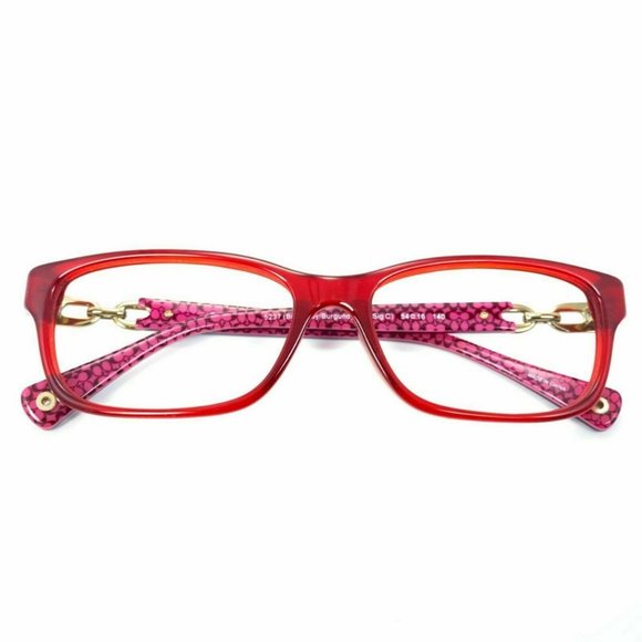 Coach Fannie HC 6052F 5237 Burgundy Red Pink Eyeglasses Demo Lenses 54mm - Picture 3 of 6